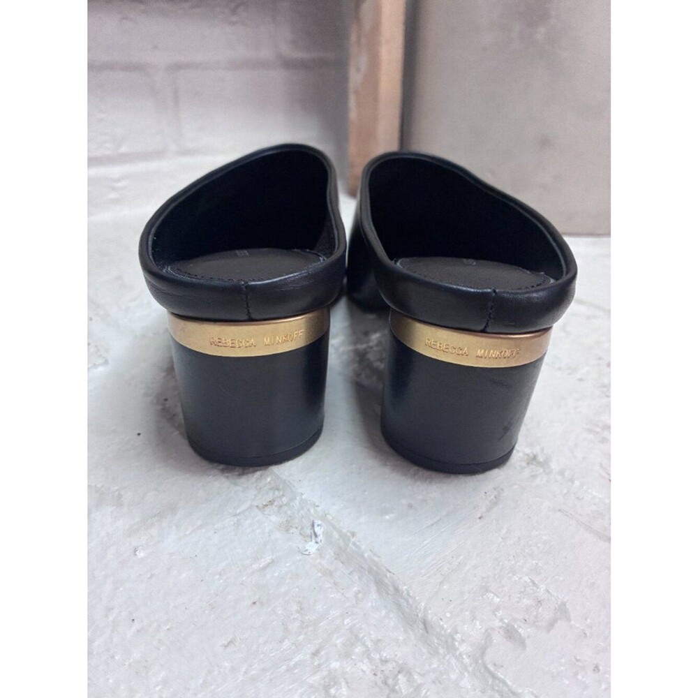 Rebecca Minkoff Tabitha Mule Heeled Slip On Shoe - Size 6 - Black Leather - Picture 2 of 10